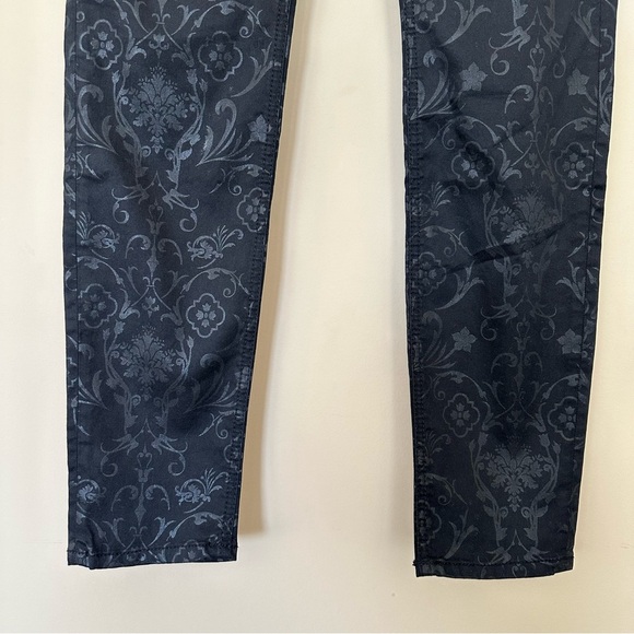 Silver Jeans W30 L31 Super Skinny Floral Brocade Black Mob Wife Embroidered Pant - Picture 4 of 14